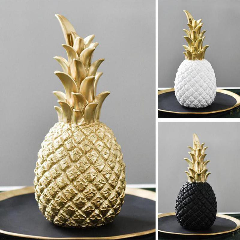 Nordic Style Resin Gold Pineapple Home Decor Svetainės vyno spintelės lango ekranas Amatai prabangūs stalo namų dekoravimo reikmenys