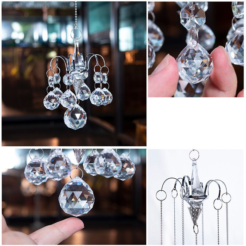 H&D Crystals Rutulinės prizmės Suncatcher Lango pakabinamas ornamentas Kabykla Rainbow Maker Collection Namų sodo dekoro pakabukas su kabliuku