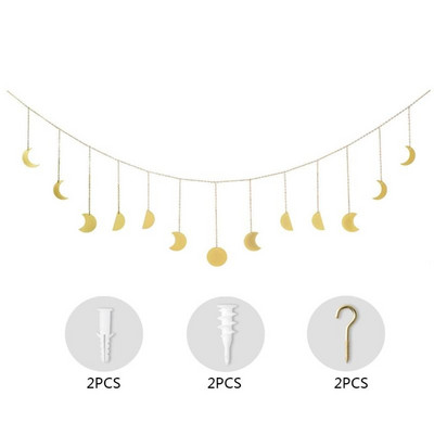 Piesă rotundă metalică în formă de soare, de lună, pentru agățat, decorație, pentru agățat de perete foto, ornament Q39B