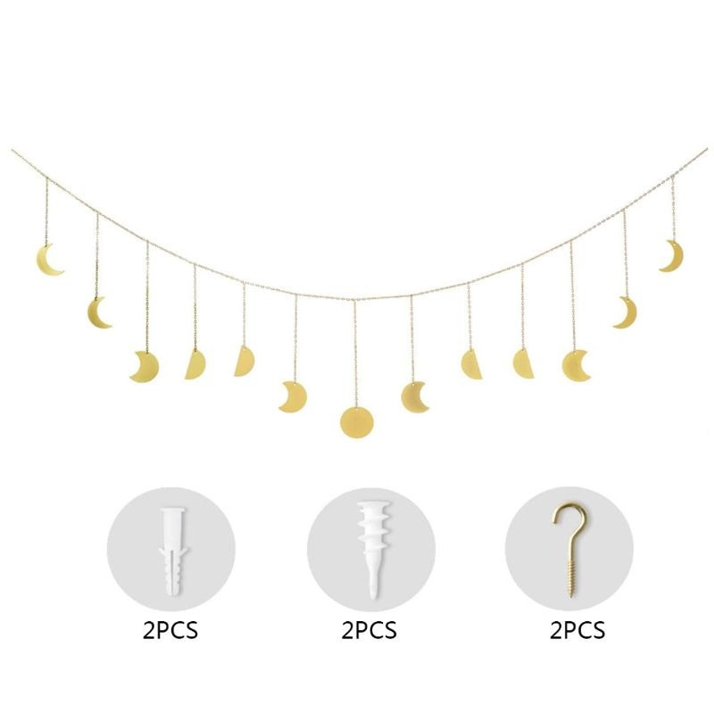 Piesă rotundă metalică în formă de soare, de lună, pentru agățat, decorație, pentru agățat de perete foto, ornament Q39B