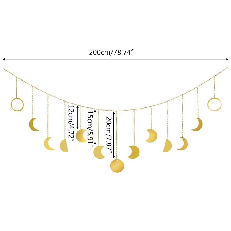 Piesă rotundă metalică în formă de soare, de lună, pentru agățat, decorație, pentru agățat de perete foto, ornament Q39B