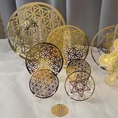 Tiszta réz fém életvirág 9,5 cm Díszek Poháralátétek Geometrikus vonalak Dísz Home Deco