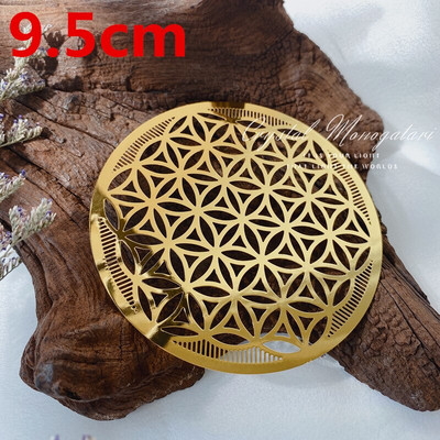 Tiszta réz fém életvirág 9,5 cm Díszek Poháralátétek Geometrikus vonalak Dísz Home Deco