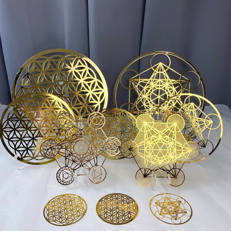 Tiszta réz fém életvirág 9,5 cm Díszek Poháralátétek Geometrikus vonalak Dísz Home Deco