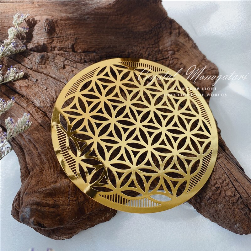 Tiszta réz fém életvirág 9,5 cm Díszek Poháralátétek Geometrikus vonalak Dísz Home Deco
