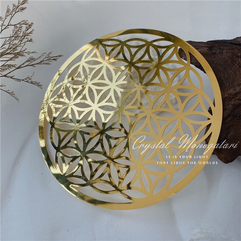 Tiszta réz fém életvirág 9,5 cm Díszek Poháralátétek Geometrikus vonalak Dísz Home Deco