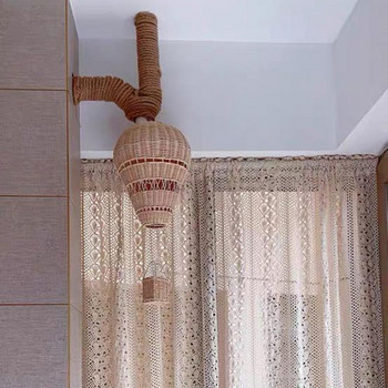 Χειροποίητο μπαλόνι θερμού αέρα Rattan Φορητό φυσικό φωτογραφικό στήριγμα τοίχου Διακόσμηση σπιτιού για κρεμαστά διακοσμητικά βιτρίνας