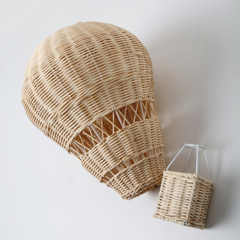 Rankomis austas rotango karšto oro balionas, nešiojamasis natūralios fotografijos atramas, pakabinamas ant sienos namų dekoras, skirtas pakabinti vitrinas