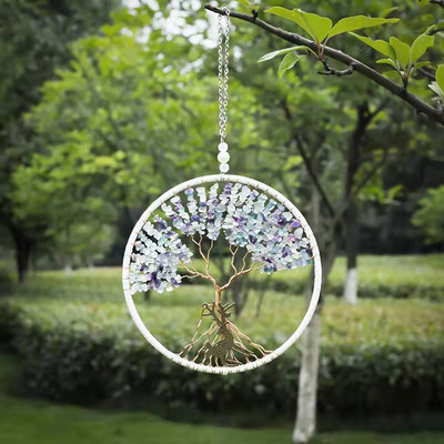 Stil modern, țesătură manuală, pandantiv pentru prins de vise Pietre colorate Arborele vieții Decor pentru agățat de vise Cadouri pentru fete Decor de cameră