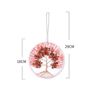 Stil modern, țesătură manuală, pandantiv pentru prins de vise Pietre colorate Arborele vieții Decor pentru agățat de vise Cadouri pentru fete Decor de cameră