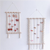 INS Nordic Bohemian szőtt gobelin Bojt Fényképek Hajtűk Tároló Szervező Kislányoknak Hajkapcsok Tartók Falra akasztható díszek