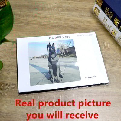 100 cm / 68 cm aukštas juodas dobermano šuo, 3D gyvūno skulptūra dobermanas, popierius, miegamasis, svetainė, rankų darbo origami modelis