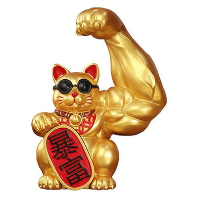 Nagy karú Lucky Cat figura ajándék üdvözlő macskaajtó belső nappali nappali dekor Lucky Cat kínai hullámzó kar Fortune tartozék