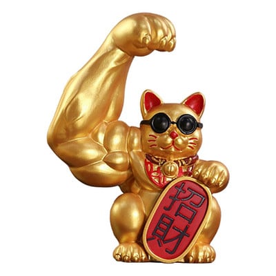 Nagy karú Lucky Cat figura ajándék üdvözlő macskaajtó belső nappali nappali dekor Lucky Cat kínai hullámzó kar Fortune tartozék