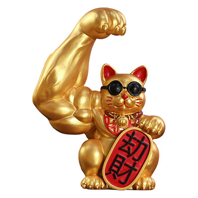 Nagy karú Lucky Cat figura ajándék üdvözlő macskaajtó belső nappali nappali dekor Lucky Cat kínai hullámzó kar Fortune tartozék
