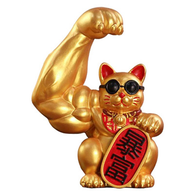 Nagy karú Lucky Cat figura ajándék üdvözlő macskaajtó belső nappali nappali dekor Lucky Cat kínai hullámzó kar Fortune tartozék