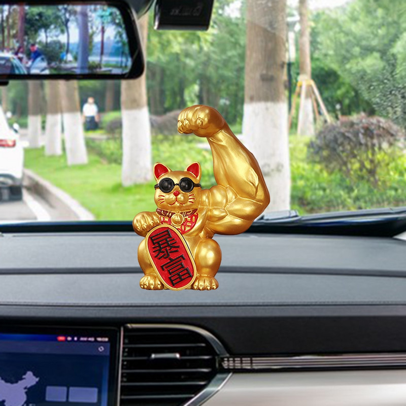 Nagy karú Lucky Cat figura ajándék üdvözlő macskaajtó belső nappali nappali dekor Lucky Cat kínai hullámzó kar Fortune tartozék