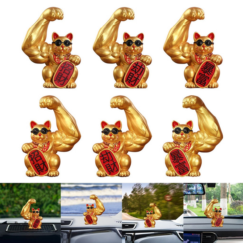 Nagy karú Lucky Cat figura ajándék üdvözlő macskaajtó belső nappali nappali dekor Lucky Cat kínai hullámzó kar Fortune tartozék