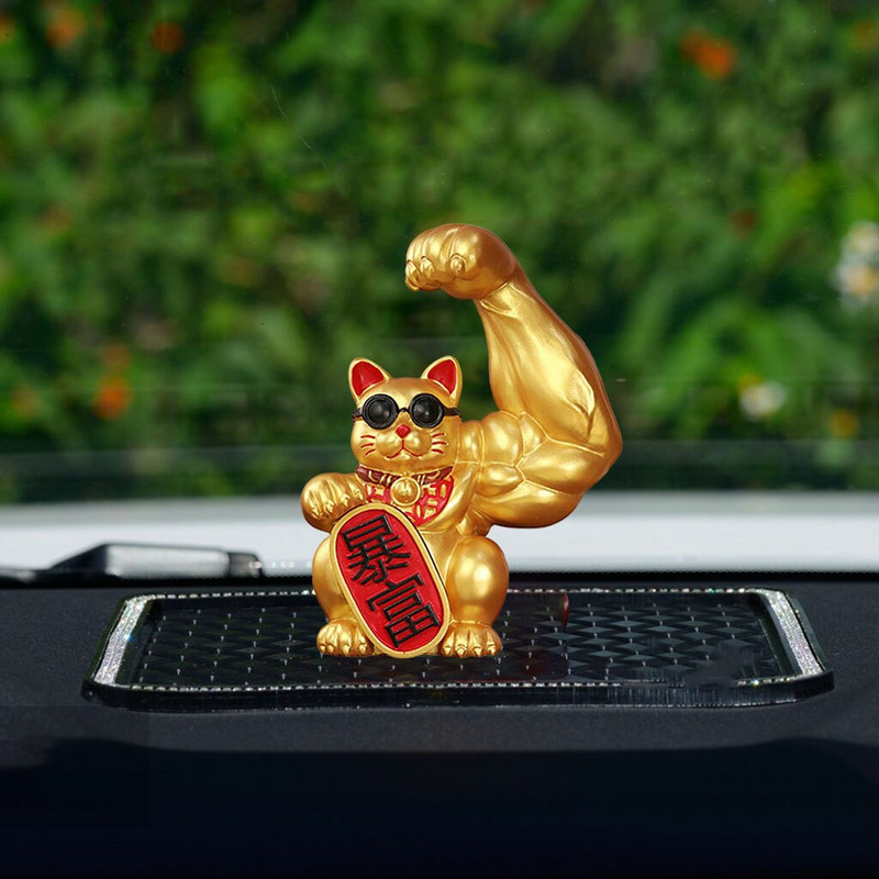 Nagy karú Lucky Cat figura ajándék üdvözlő macskaajtó belső nappali nappali dekor Lucky Cat kínai hullámzó kar Fortune tartozék