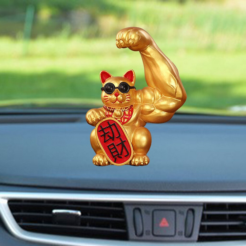 Nagy karú Lucky Cat figura ajándék üdvözlő macskaajtó belső nappali nappali dekor Lucky Cat kínai hullámzó kar Fortune tartozék