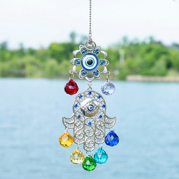 H&D Chakra Energy Crystal Balls Suncatcher Hamsa Hand of Fatima Turkish Blue Evil Eye For Home Garden Hanging Decor τυχερό δώρο