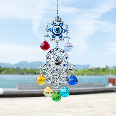 H&D Chakra Energy Crystal Balls Suncatcher Hamsa Hand of Fatima Turkish Blue Evil Eye For Home Garden Hanging Decor τυχερό δώρο