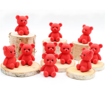 10 buc. Cadouri noi Artizanat Ornamente drăguț ursuleț de pluș din plastic Zână în miniatură de Paște Figurine de grădină cu animale Accesorii de decorare