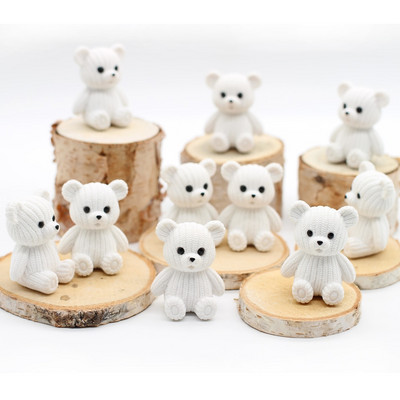 10 buc. Cadouri noi Artizanat Ornamente drăguț ursuleț de pluș din plastic Zână în miniatură de Paște Figurine de grădină cu animale Accesorii de decorare
