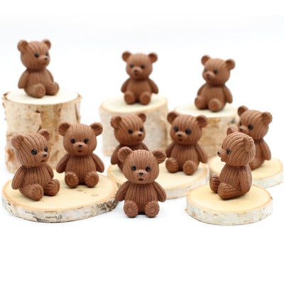 10 buc. Cadouri noi Artizanat Ornamente drăguț ursuleț de pluș din plastic Zână în miniatură de Paște Figurine de grădină cu animale Accesorii de decorare