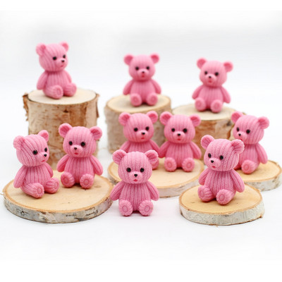 10 buc. Cadouri noi Artizanat Ornamente drăguț ursuleț de pluș din plastic Zână în miniatură de Paște Figurine de grădină cu animale Accesorii de decorare