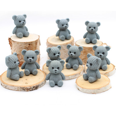 10 buc. Cadouri noi Artizanat Ornamente drăguț ursuleț de pluș din plastic Zână în miniatură de Paște Figurine de grădină cu animale Accesorii de decorare