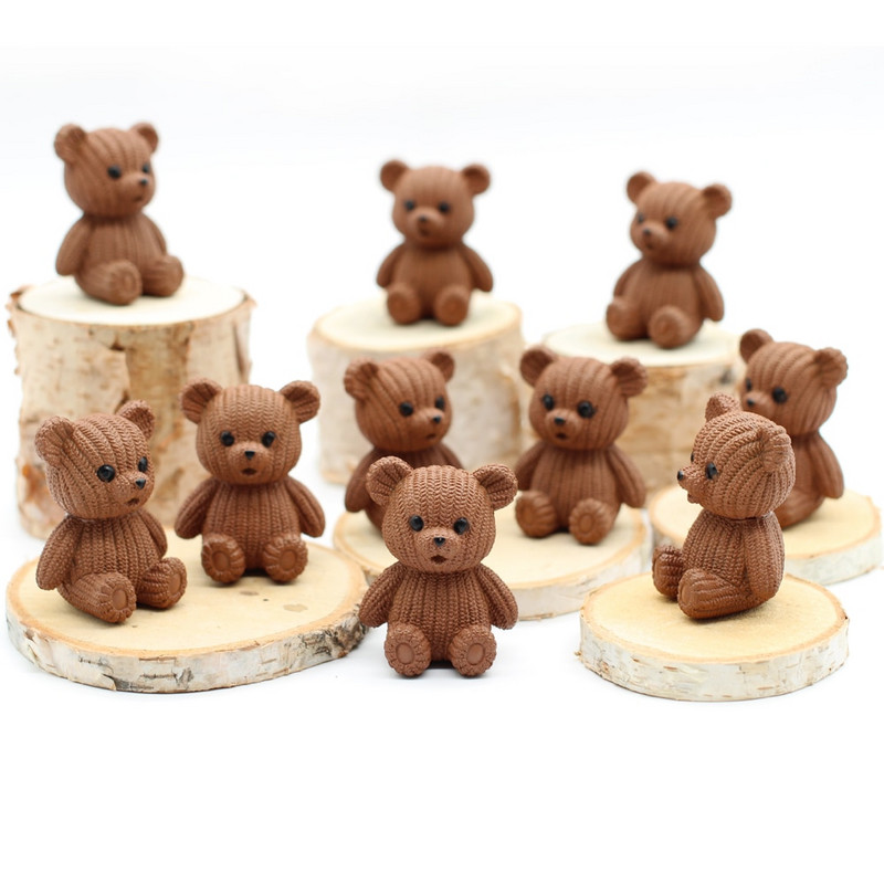 10 buc. Cadouri noi Artizanat Ornamente drăguț ursuleț de pluș din plastic Zână în miniatură de Paște Figurine de grădină cu animale Accesorii de decorare