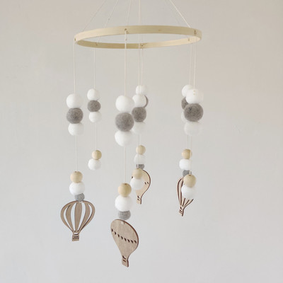 Nordic Nursery Decor Kids Room Mobil akasztós babaágyhoz Akasztható dekoráció gyerekeknek Pompon Star Cloud szoba akasztós dekoráció Újszülött ajándék