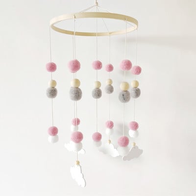 Nordic Nursery Decor Kids Room Mobil akasztós babaágyhoz Akasztható dekoráció gyerekeknek Pompon Star Cloud szoba akasztós dekoráció Újszülött ajándék