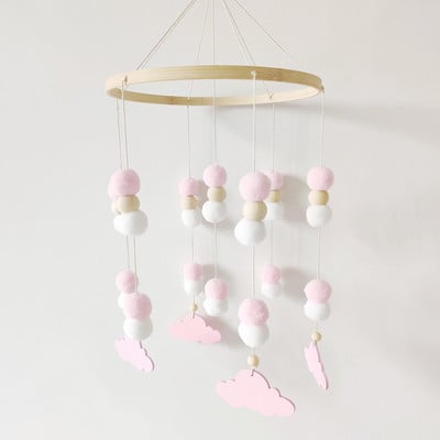 Nordic Nursery Decor Kids Room Mobil akasztós babaágyhoz Akasztható dekoráció gyerekeknek Pompon Star Cloud szoba akasztós dekoráció Újszülött ajándék