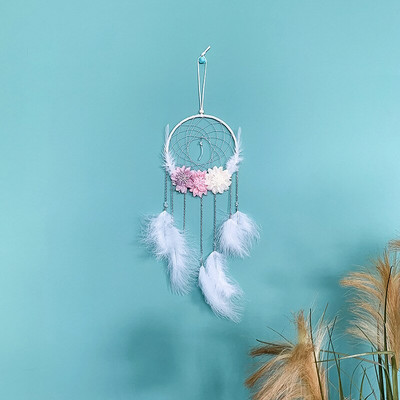 Sunset Chasing Dreams Dreamcatcher Art Home Kézműves Dísz függő hálószoba Kézzel készített toll Valentin-napi ajándékok Álomfogó