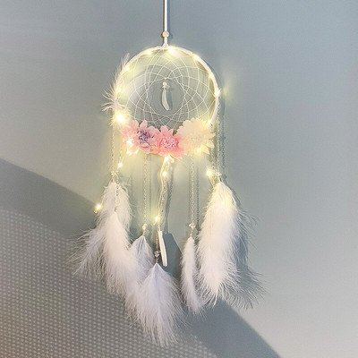 Sunset Chasing Dreams Dreamcatcher Art Home Kézműves Dísz függő hálószoba Kézzel készített toll Valentin-napi ajándékok Álomfogó