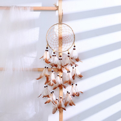 Sunset Chasing Dreams Dreamcatcher Art Home Kézműves Dísz függő hálószoba Kézzel készített toll Valentin-napi ajándékok Álomfogó