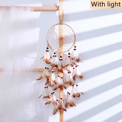 Sunset Chasing Dreams Dreamcatcher Art Home Kézműves Dísz függő hálószoba Kézzel készített toll Valentin-napi ajándékok Álomfogó