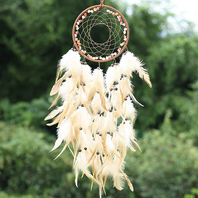 Sunset Chasing Dreams Dreamcatcher Art Home Kézműves Dísz függő hálószoba Kézzel készített toll Valentin-napi ajándékok Álomfogó