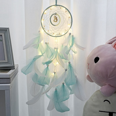 Sunset Chasing Dreams Dreamcatcher Art Home Kézműves Dísz függő hálószoba Kézzel készített toll Valentin-napi ajándékok Álomfogó