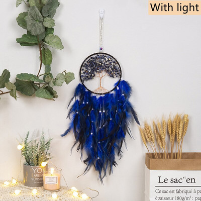 Sunset Chasing Dreams Dreamcatcher Art Home Kézműves Dísz függő hálószoba Kézzel készített toll Valentin-napi ajándékok Álomfogó