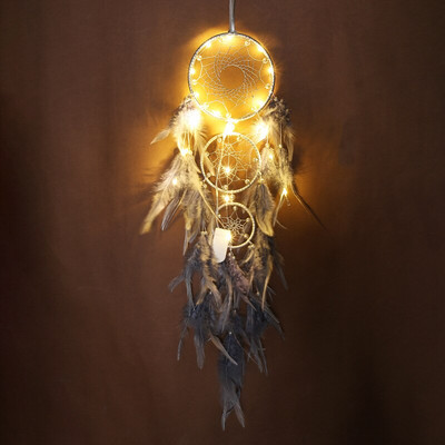 Sunset Chasing Dreams Dreamcatcher Art Home Kézműves Dísz függő hálószoba Kézzel készített toll Valentin-napi ajándékok Álomfogó