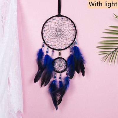 Sunset Chasing Dreams Dreamcatcher Art Home Kézműves Dísz függő hálószoba Kézzel készített toll Valentin-napi ajándékok Álomfogó