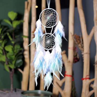 Sunset Chasing Dreams Dreamcatcher Art Home Kézműves Dísz függő hálószoba Kézzel készített toll Valentin-napi ajándékok Álomfogó