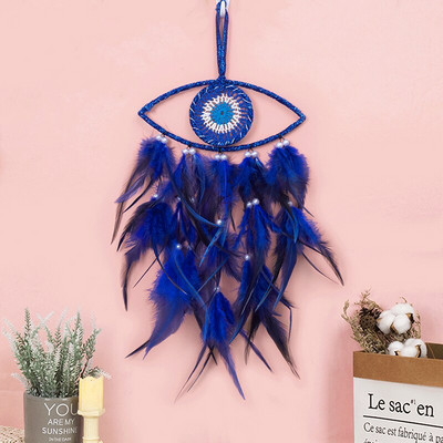 Sunset Chasing Dreams Dreamcatcher Art Home Kézműves Dísz függő hálószoba Kézzel készített toll Valentin-napi ajándékok Álomfogó