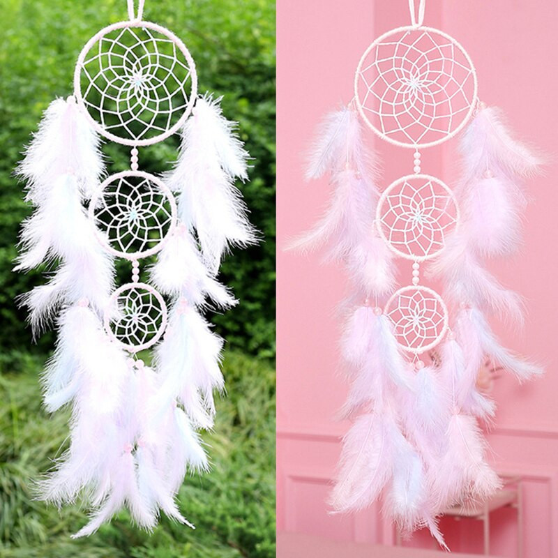 Sunset Chasing Dreams Dreamcatcher Art Home Kézműves Dísz függő hálószoba Kézzel készített toll Valentin-napi ajándékok Álomfogó