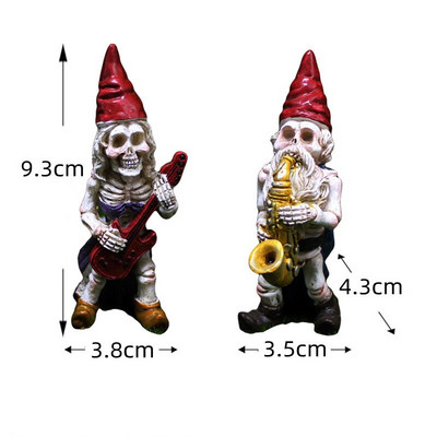 2db csontváz pár törpe szerelmesek Halloween gyanta figura kézműves figura dekoráció miniatűr kerti tündérdísz barkács kiegészítő