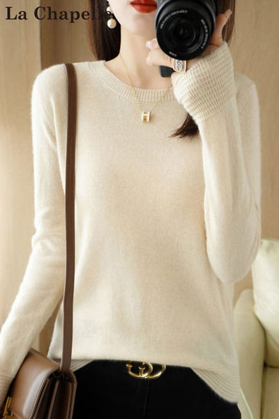 Νέο μοντέλο γυναικείο πουλόβερ με στρογγυλή λαιμόκοψη - πολλά χρώματα