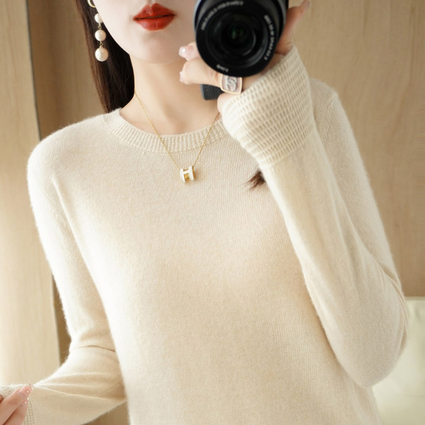 Νέο μοντέλο γυναικείο πουλόβερ με στρογγυλή λαιμόκοψη - πολλά χρώματα